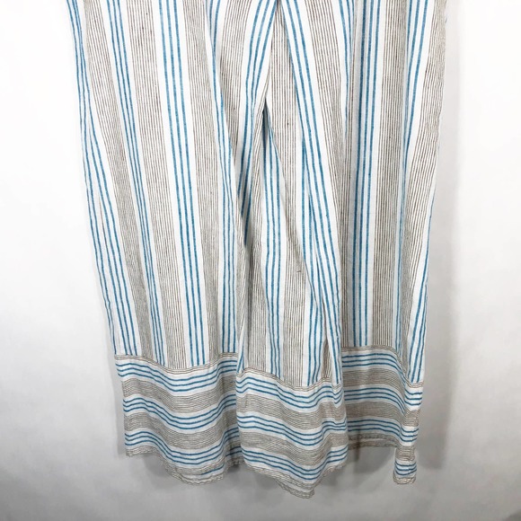 J Jill Small Dress Love Linen Stripe Blue White Sleeveless Knee Length Pocket733 - Picture 4 of 7